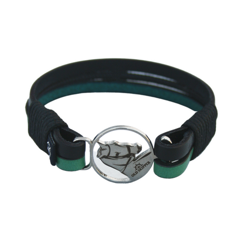Breeze Green & Navy Leather Bracelet